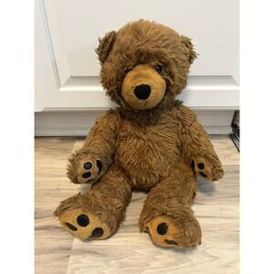 Build A Bear Brown BAB Maple Brown Teddy Plush Stuffed Bear Black Padded Paws